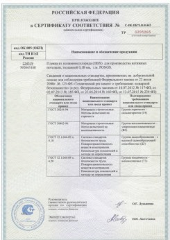 25.06.2015 Белая Калитва - Pongs. Приложение к сертификату соответствия